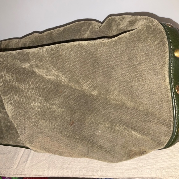 *REHAB* Tommy Hilfiger Vintage y2k bag Olive GREEN stripped Satchel Handbag - Picture 16 of 16